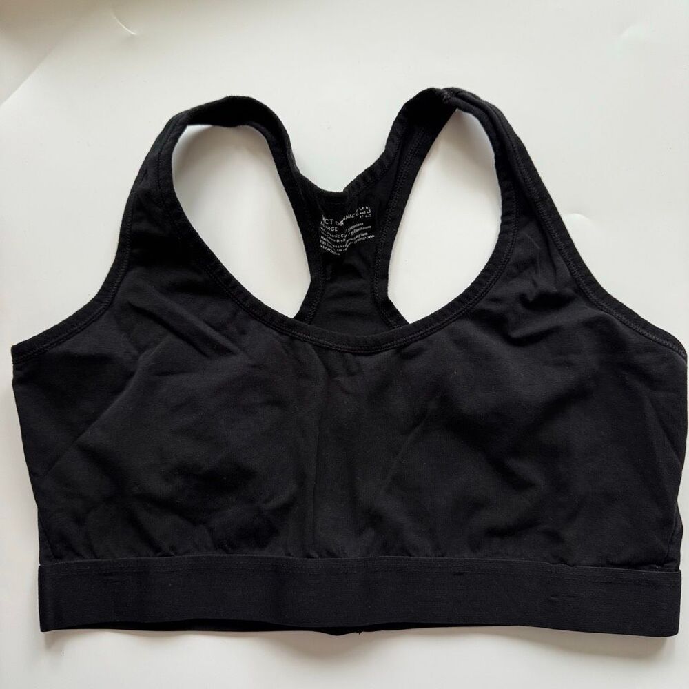 Pact Organic Cotton Sustainable Black Breathable Light bralette Size XL